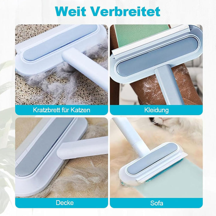 2 Stück Tierhaarentferner Multifunktion Langen Griff, 3 In 1 Pet Hair Remover, Tierhaarentferner Hun