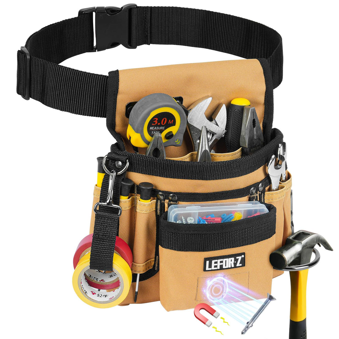 Werkzeuggürtel,Magnetische Werkzeugtasche mit 14 Taschen,Werkzeuggürtel Herren,Abnehmbare und Verste