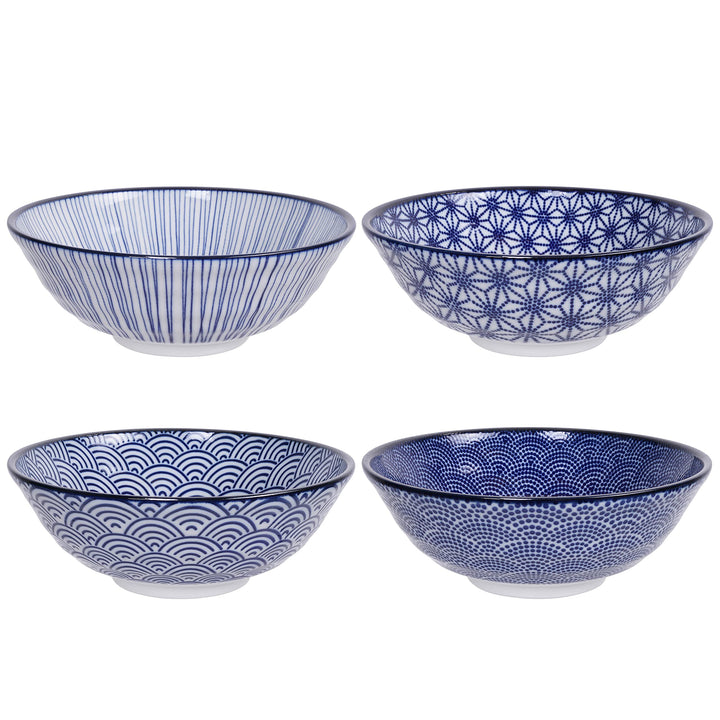 Nippon Blue Assorted Designs Ramen Bowl 21x7.8cm 1000ml 4pcs ASS-1 1/12