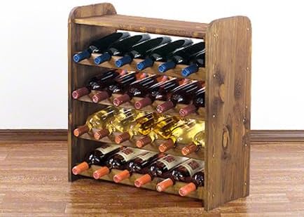 PROREGAL Weinregal PINOTWINE C | HxBxT 61,6x63,2x26,5cm | 24 Flaschen | Massives Kiefernholz | Braun