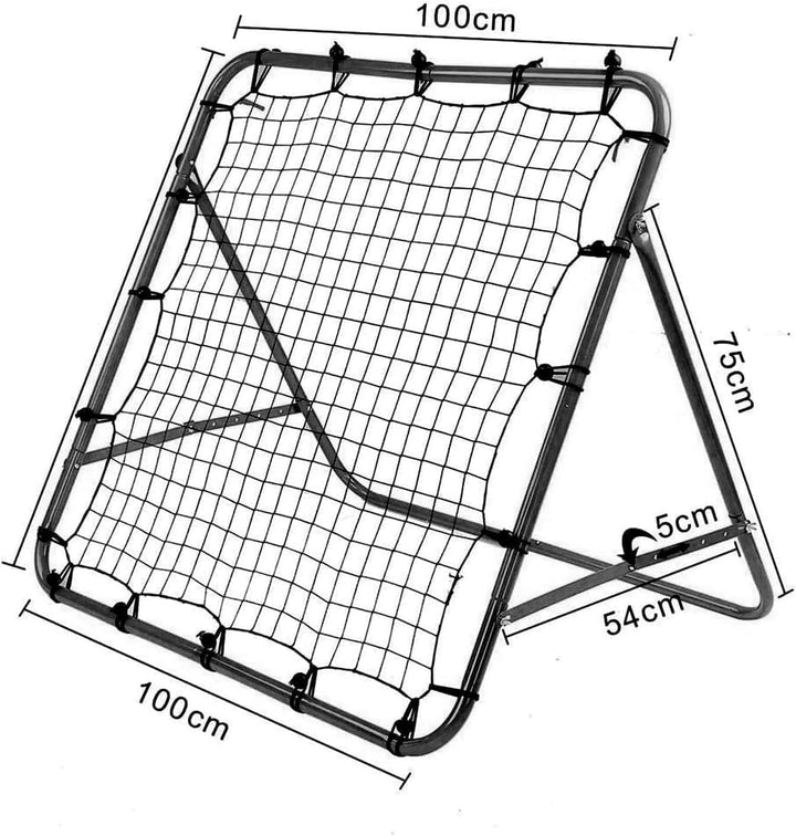 100×100cm Fussball Rebound Netz - Verstellbare 5-Winkel Faltbare & tragbare Rückprallwand, Stabiler