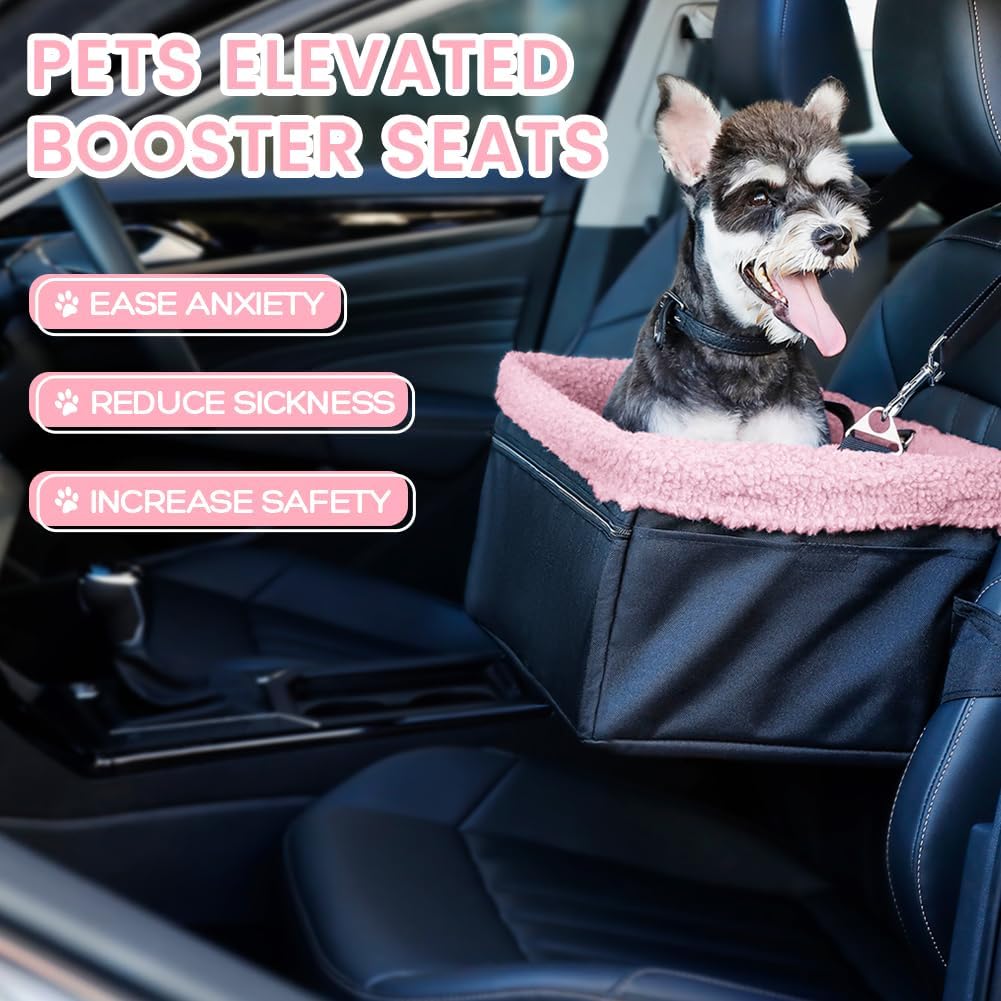 Hunde-Autositz für kleine Hunde, Erhöhter Hundesitz für Hunde Welpenautositz Hundeaussicht, Haustier