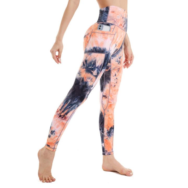 AMYTIS Damen Sport Leggings Yogahose High Waist mit Taschen Fitness Stretch Blickdicht Lang Gym Hand