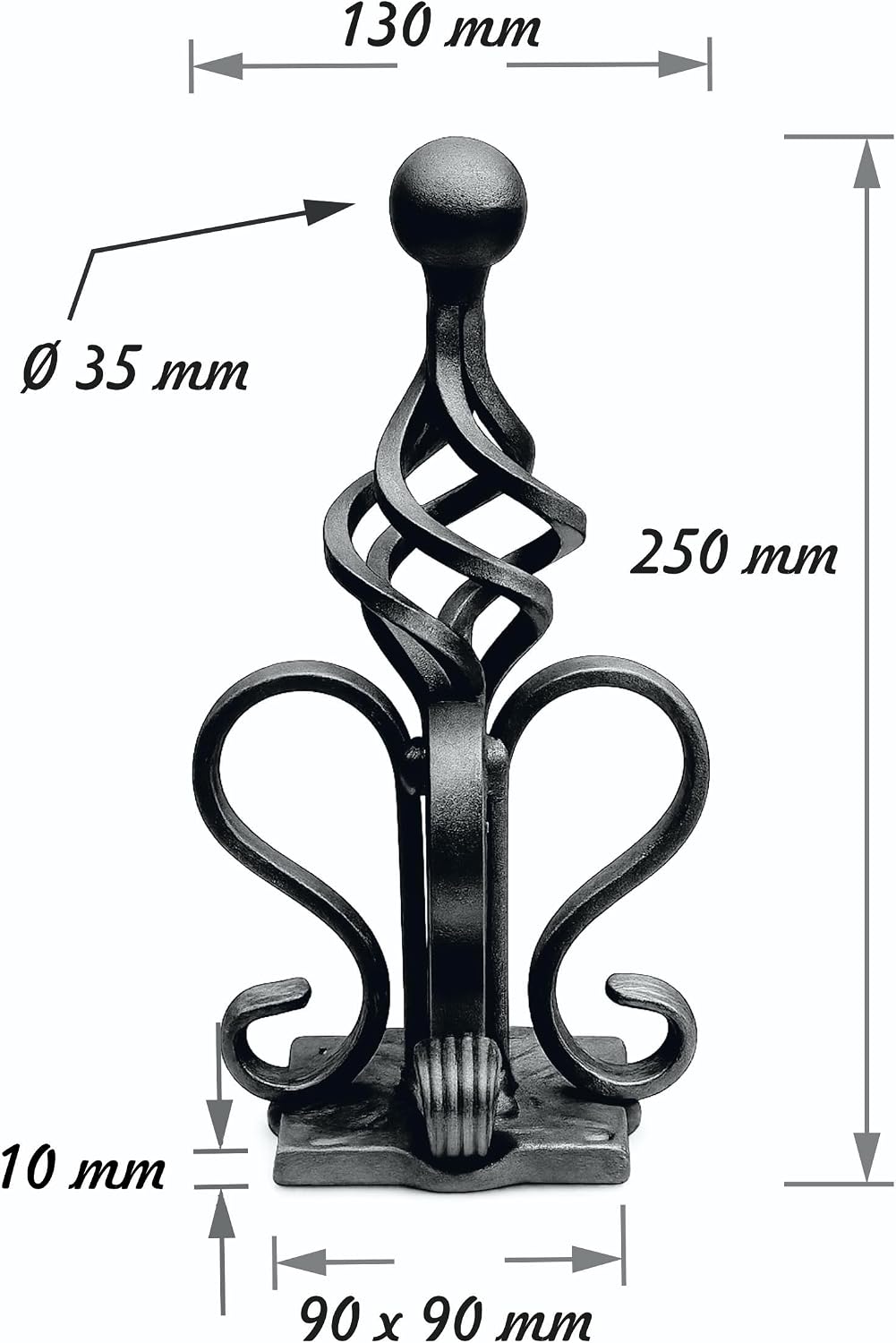 Torkrone Schmiedeeisen Zierelement, für Metall Pfosten am Eingangstor, Garten, Terrasse &amp; Balkon