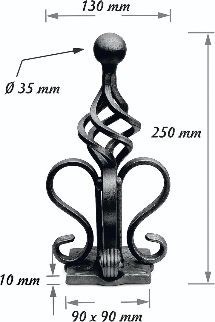 Torkrone Schmiedeeisen Zierelement, für Metall Pfosten am Eingangstor, Garten, Terrasse &amp; Balkon