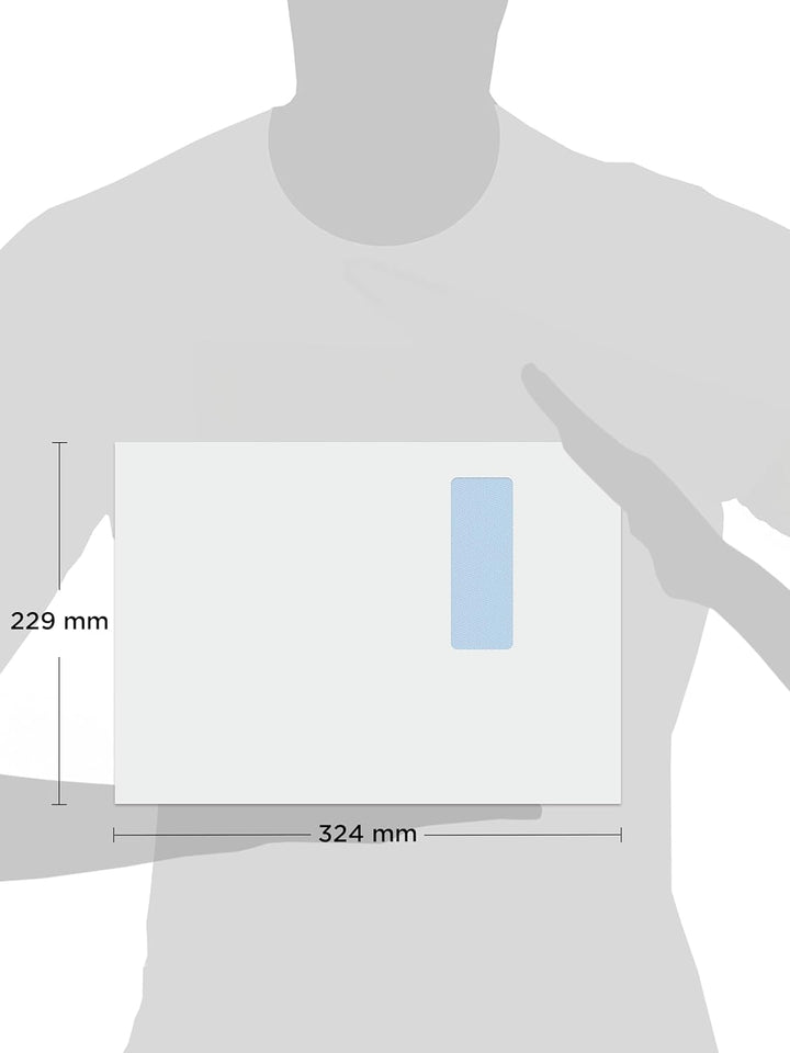 Blake Purely Packaging 13901MW Papprückwand Versandtasche Haftklebung Mit Fenster Manille C4 324 x 2