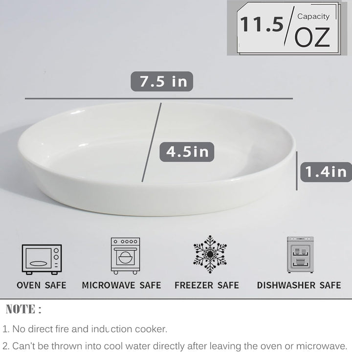 UIBFCWN Keramik Auflaufform 8er Set, 19 x11,5 x 3,5cm, 340ML Kleine Backform, Mini Auflaufformen für
