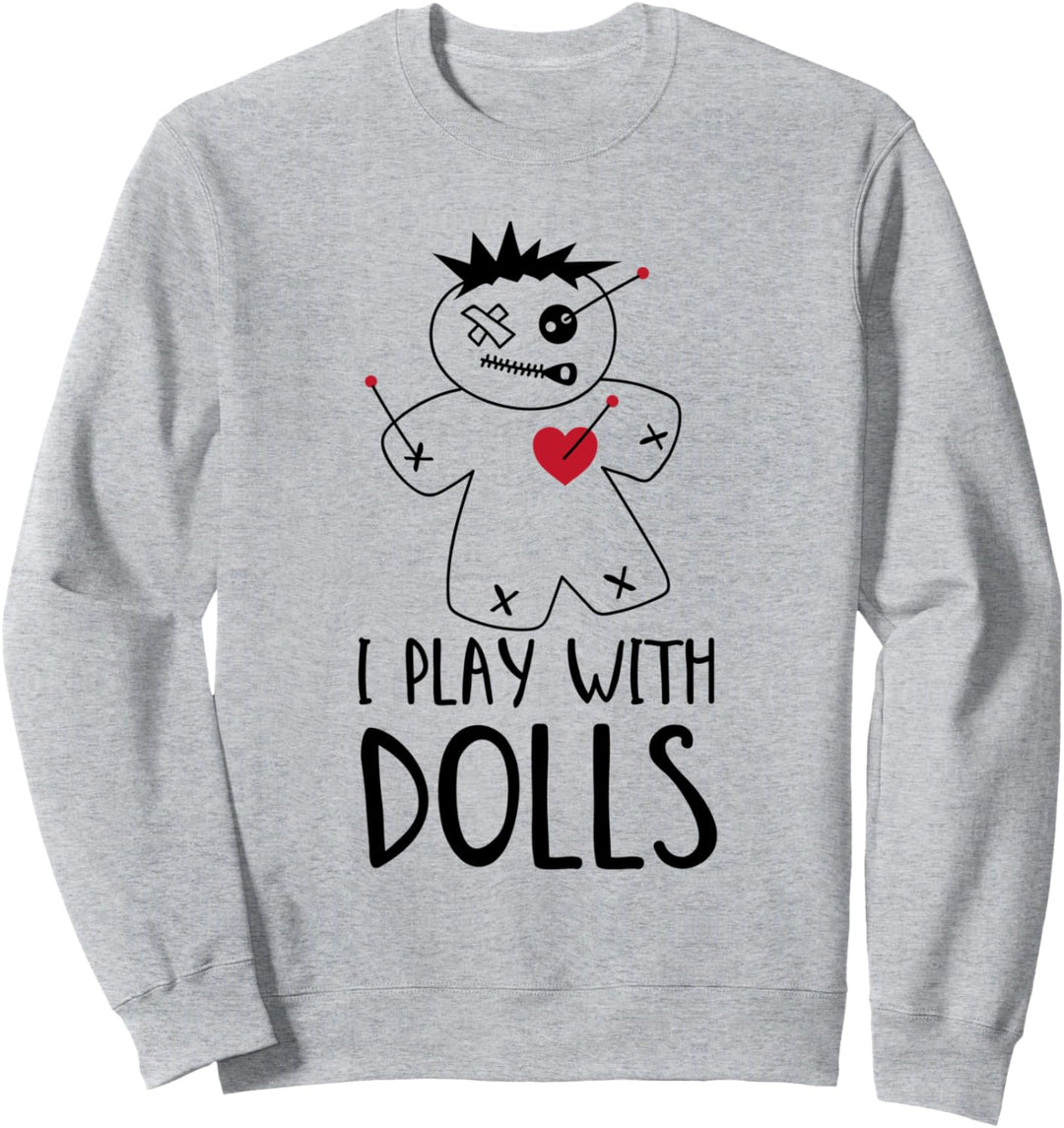 Lustige Stifte Rotes Herz spielen mit Puppen Sweatshirt