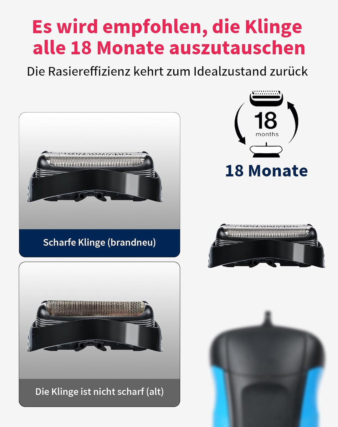 32B Ersatzscherkopf Kompatibel mit Series 3 Herrenrasierer, passend für 3020S, 3040S, 3080S, 3090S,