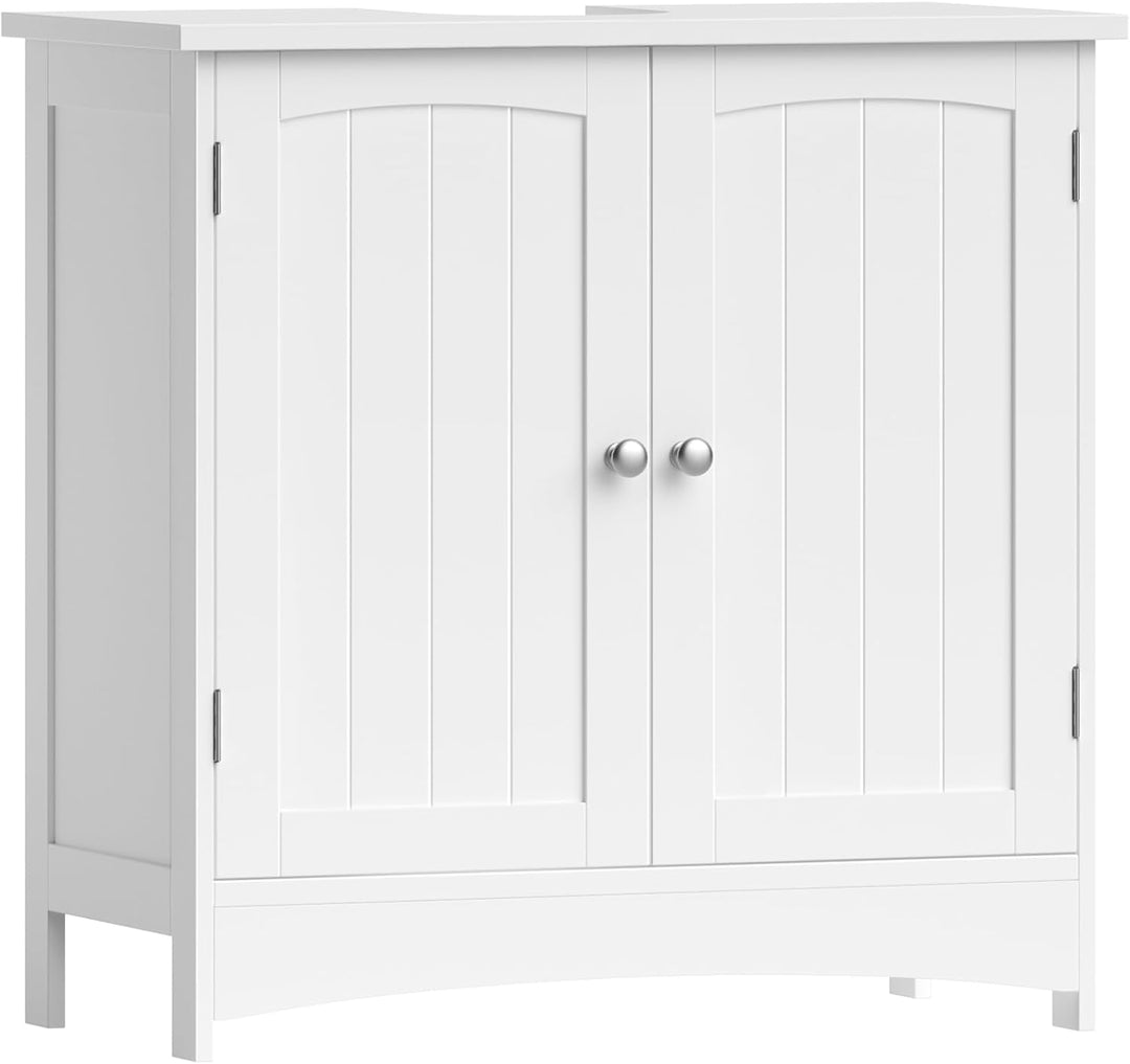 VASAGLE Waschbeckenunterschrank, Unterschrank, Waschtischunterschrank, Badezimmerschrank mit 2 Türen
