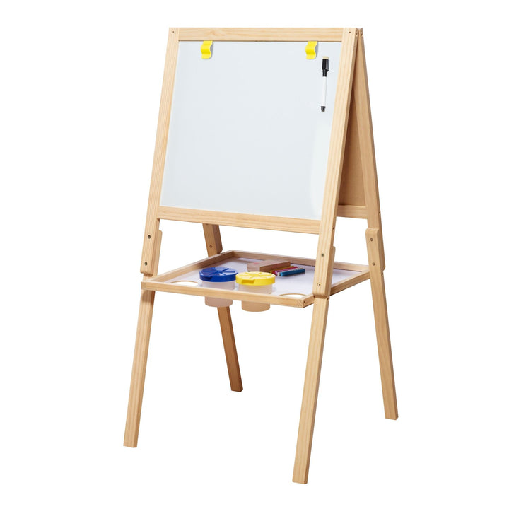 Casdon Wooden Easel, Double-Sided Easel for Children Aged 3+, 2-In-1 Blackboard and Whiteboard for Y