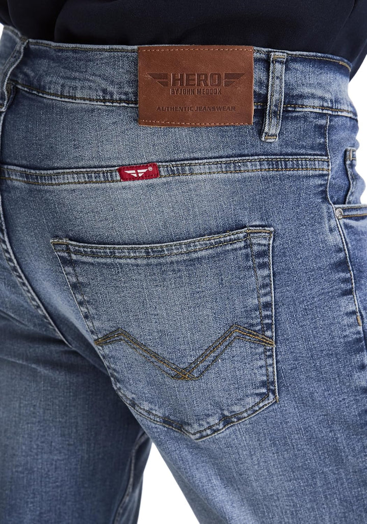 HERO BY JOHN MEDOOX Denver Herren 5-Pocket-Jeans Straight Fit Denim/Jeans clean wash gerade lang 31W