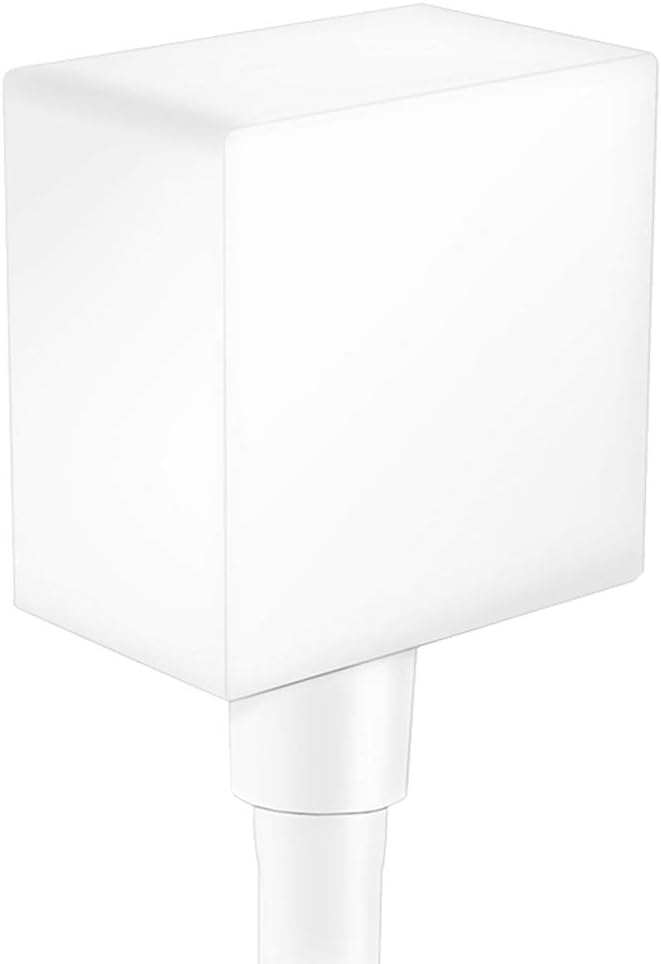 hansgrohe Schlauchanschluss FixFit Square, Wandanschluss mit Rückflussverhinderer, Mattweiss, Klein,