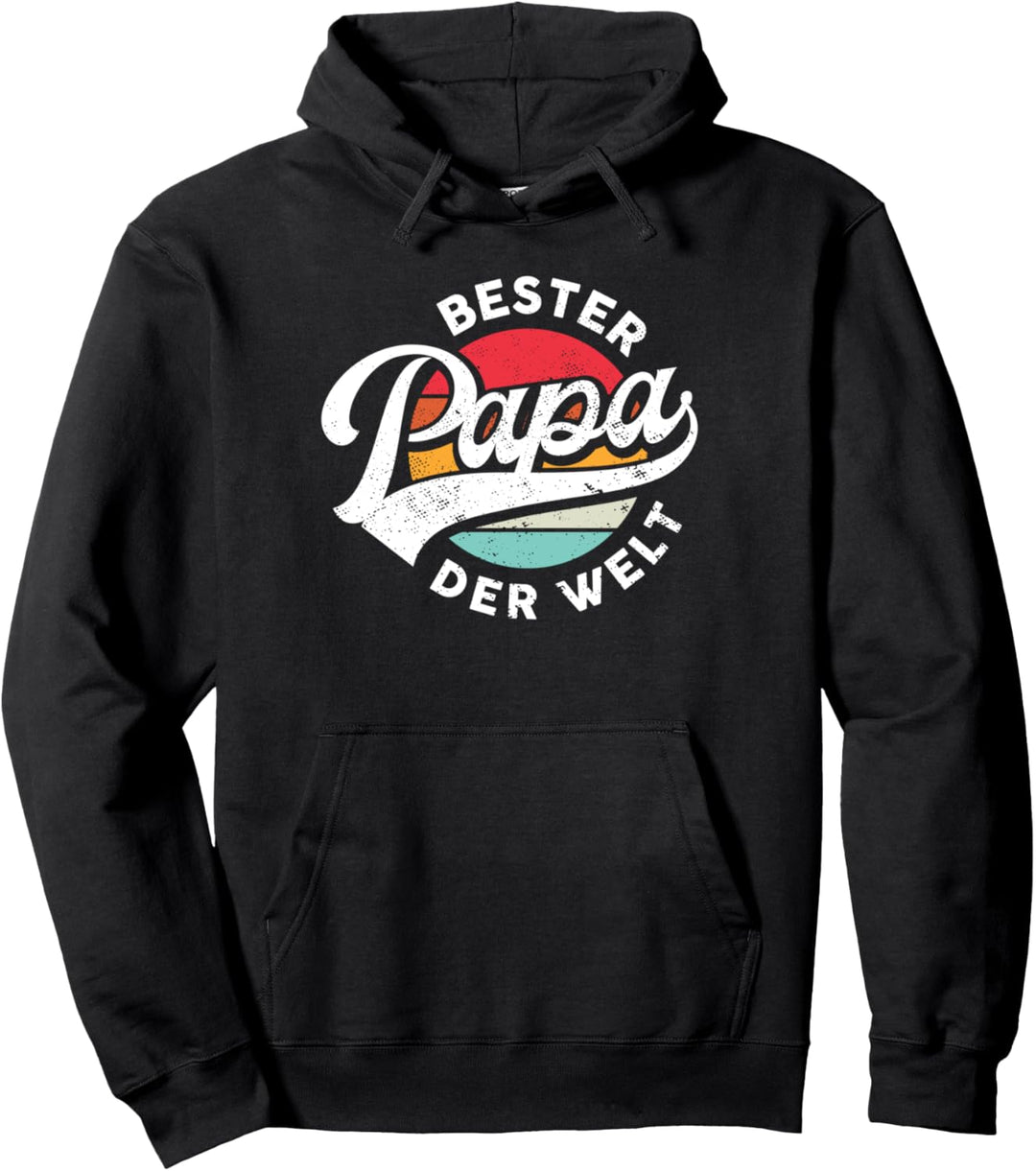 Bester Papa der Welt Vintage Vatertag Spruch Familienvater Pullover Hoodie