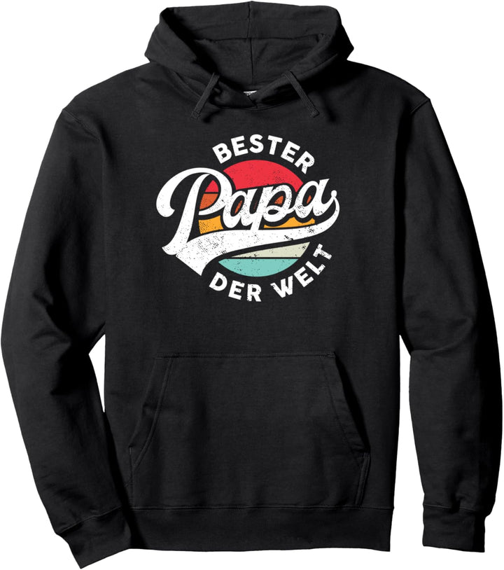 Bester Papa der Welt Vintage Vatertag Spruch Familienvater Pullover Hoodie
