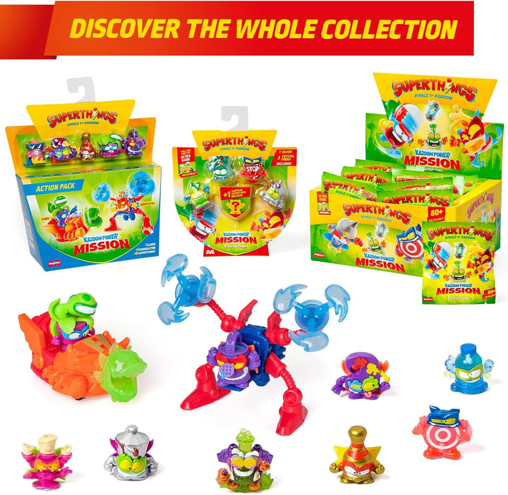 Superthings KAZOOM Power Mission – One Pack – Box mit 25 Umschlägen mit Sammelfiguren Jeder Beutel e