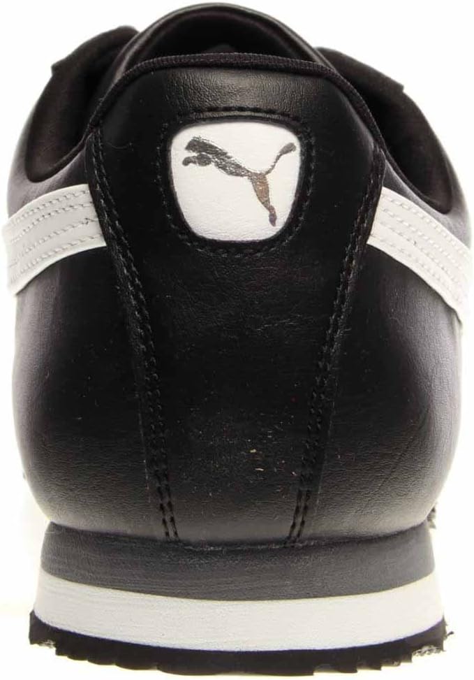PUMA Damen Roma Basic Turnschuh 43 EU Schwarz Weiss Silberfarben, 43 EU Schwarz Weiß Silberfarb