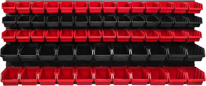 botle Lagersystem Wandregal 1734 x 780 mm | 64 stck. Box | Stapelboxen Schüttenregal Sichtlagerkäste
