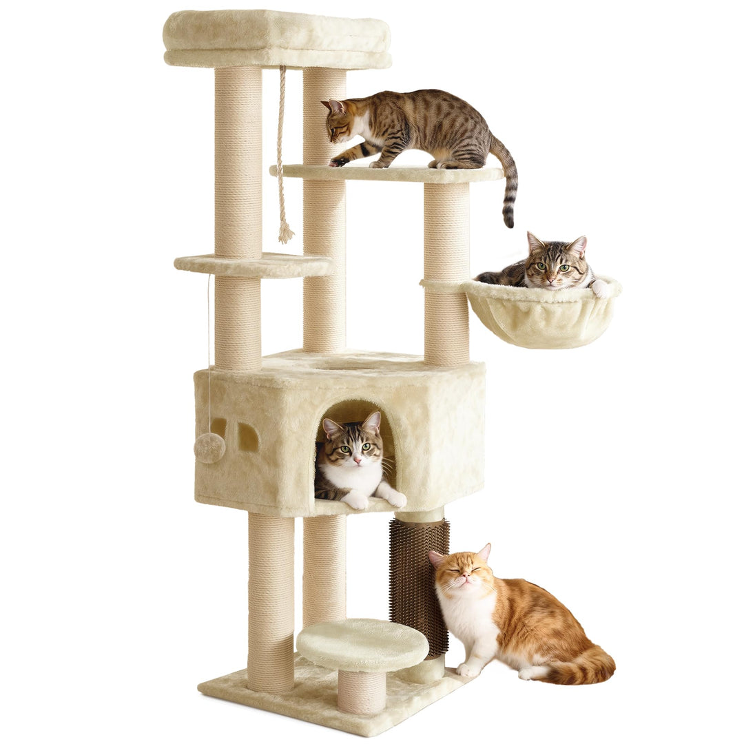 YITAHOME Kratzbaum, Katzenkratzbaum, für Grosse Katze, Katzenbaum, Katzenbürsten, 11 cm Dicke Stämme