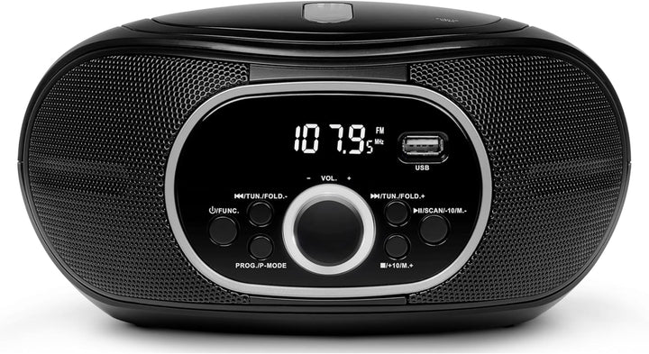 MEDION tragbare Boombox E65711, CD/MP3 Player, UKW FM, AUX, Batteriebetrieb, schwarz