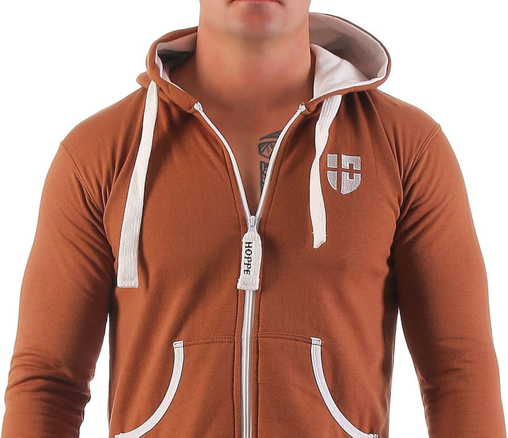 Herren Jumpsuit – Weicher & Bequemer Hausanzug L hellbraun (camel), L hellbraun (camel)