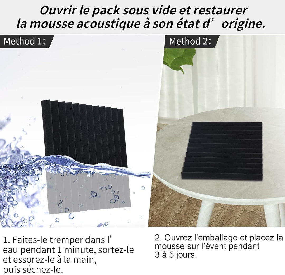24 Stück Aukustikschaumstoff Schalldämmung Schaumstoff Acoustic Foam 30 * 30 * 2.5cm Hoher Dichte,Fl