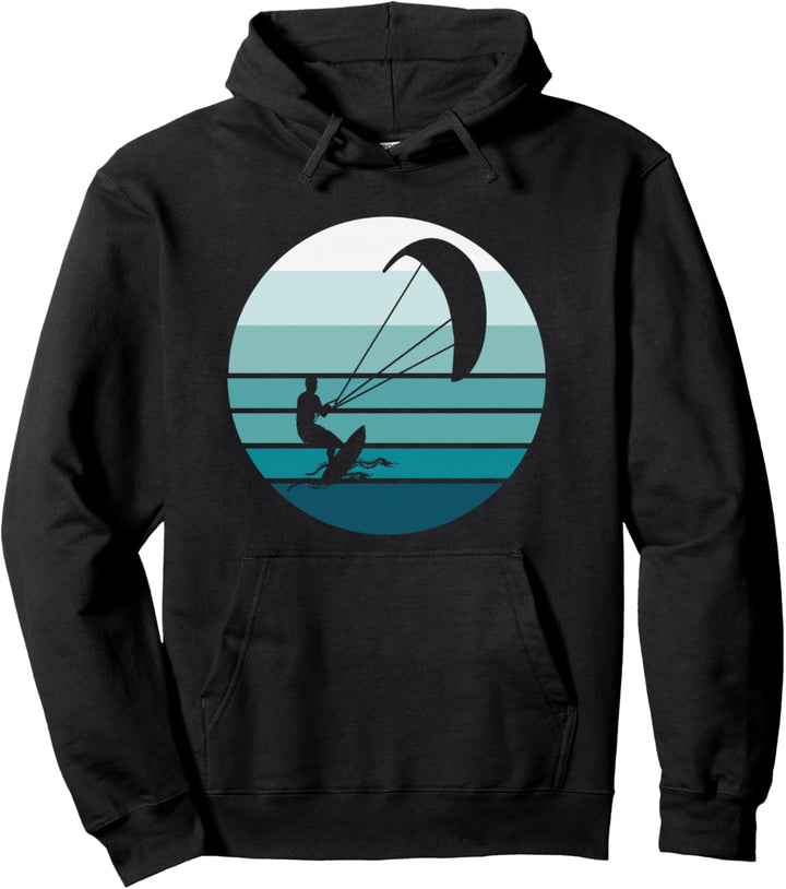 Kiteboard Kiteboard Vintage Blue Sunset Pullover Hoodie
