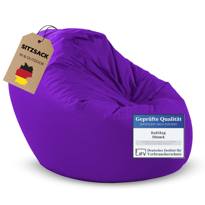 BuBiBag 2in1 Sitzsack L - XXL mit Füllung für Kinder &amp; Erwachsene, Gaming Beanbag &amp; Bodenkissen für
