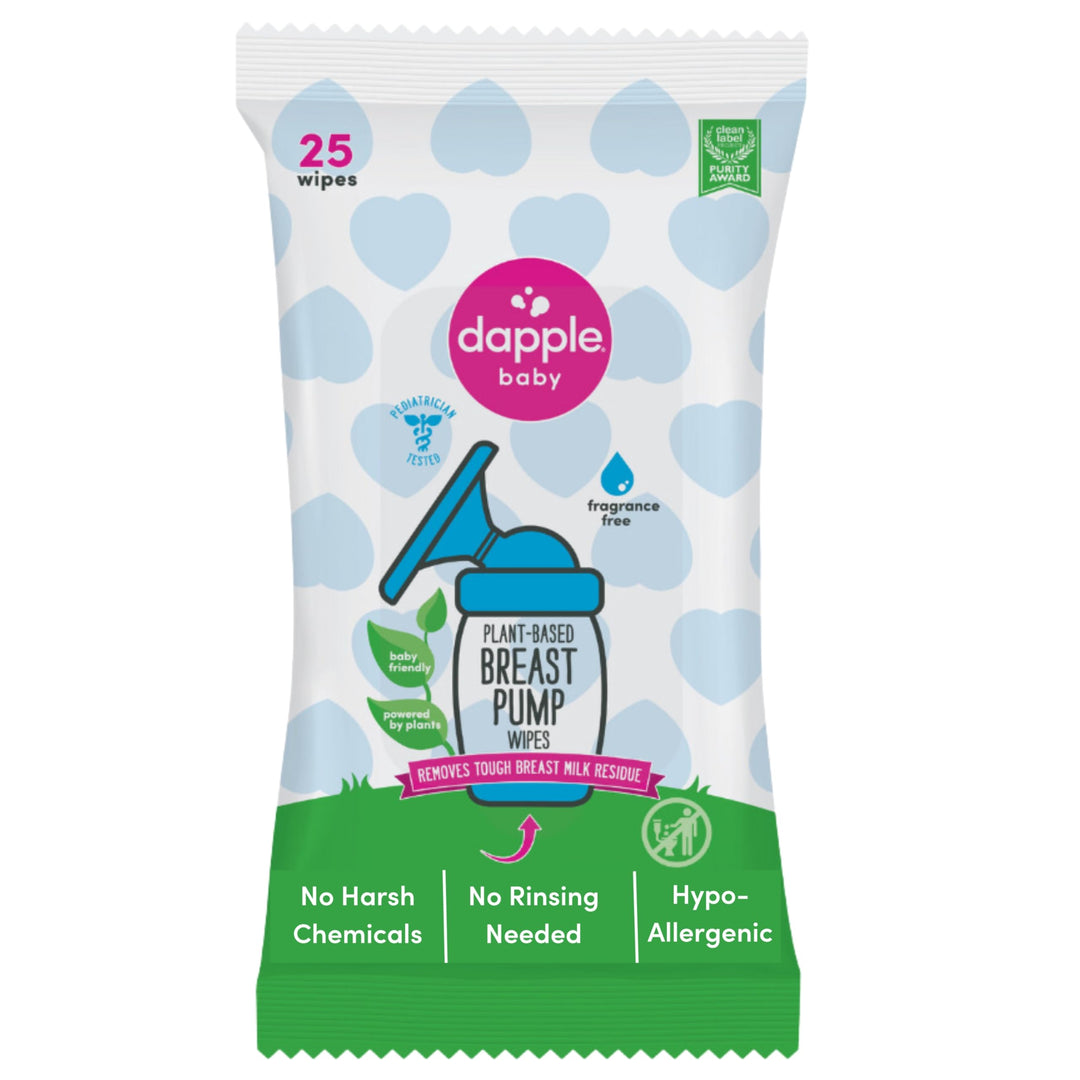 Dapple Baby Milchpumpentücher 25 Stück, parfümfrei, pflanzlich und hypoallergen, entfernt Milchrücks