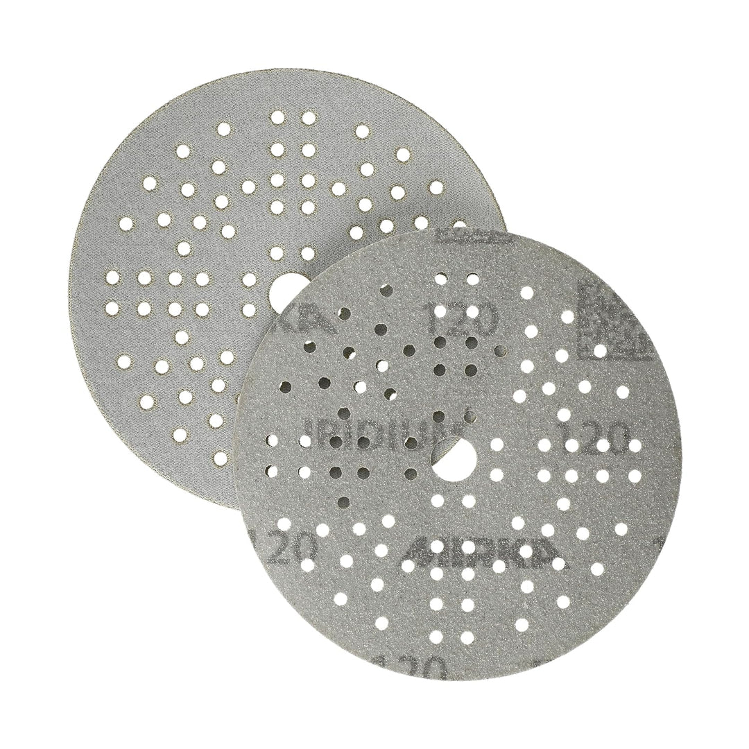 Mirka Iridium Premium-Schleifpapier Ø 125mm Klett 89-Loch, Korn 120, 100 Stk/Zum Schleifen von Lack,