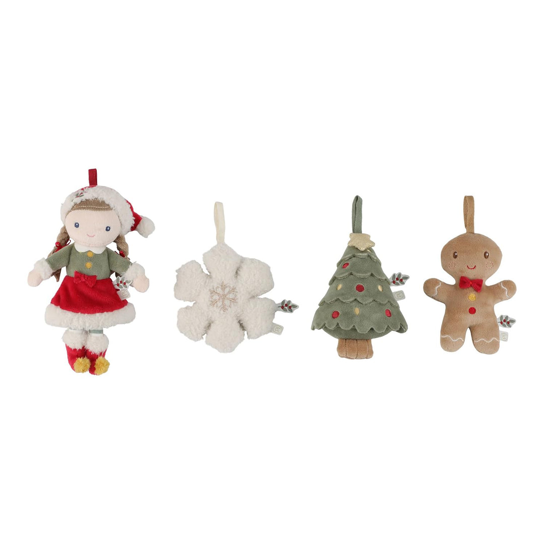 Little Dutch Christbaumschmuck Weihnachtsbaumschmuck Anhänger Soff-Figuren 4er Set Rosa - Weihnachte