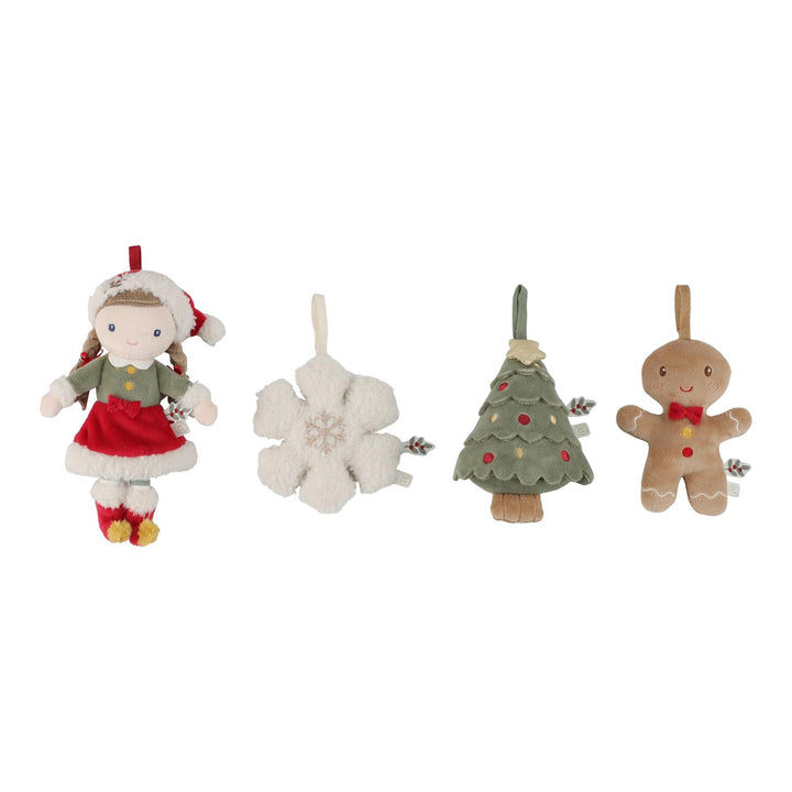 Little Dutch Christbaumschmuck Weihnachtsbaumschmuck Anhänger Soff-Figuren 4er Set Rosa - Weihnachte