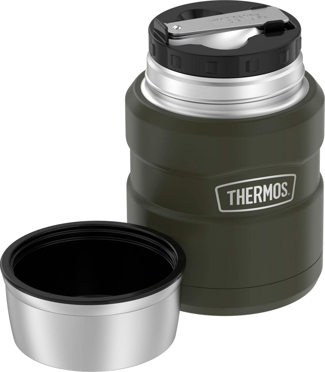 Thermos SK3000AGTRI4 King Food Jar mit Klapplöffel, Edelstahl, Armeegrün Armee-grün, Armee-grün