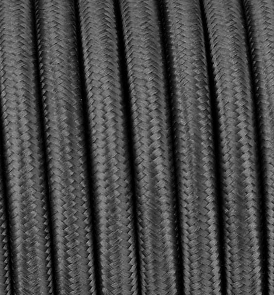 Textilkabel Graphit [3x1,5] 10 Meter 3 - adrig Stoffkabel Pendelleitung Lampenkabel Textile Cable 3G