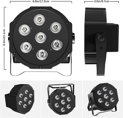 DELIBANG 4PCS RGBW LED Par Strahler 7 LED DMX Scheinwerfer Bühnenlicht Partylicht Lichteffekte mit F