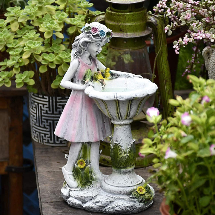 HIAME Gartendeko Figuren für Aussen Gross Solarleuchte, Blumenfee Garten Deko Blume Fee Solar Licht
