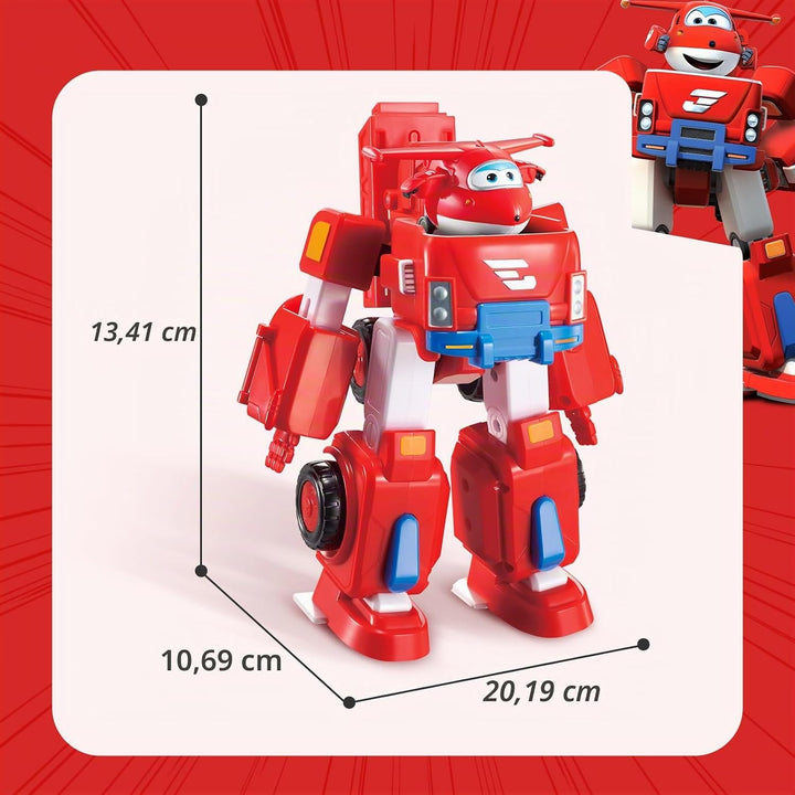 Super Wings EU720311 - Transformations-Flugzeug Jett Robo Rig, ca. 18 cm grosse Spiel-Figur für Kind