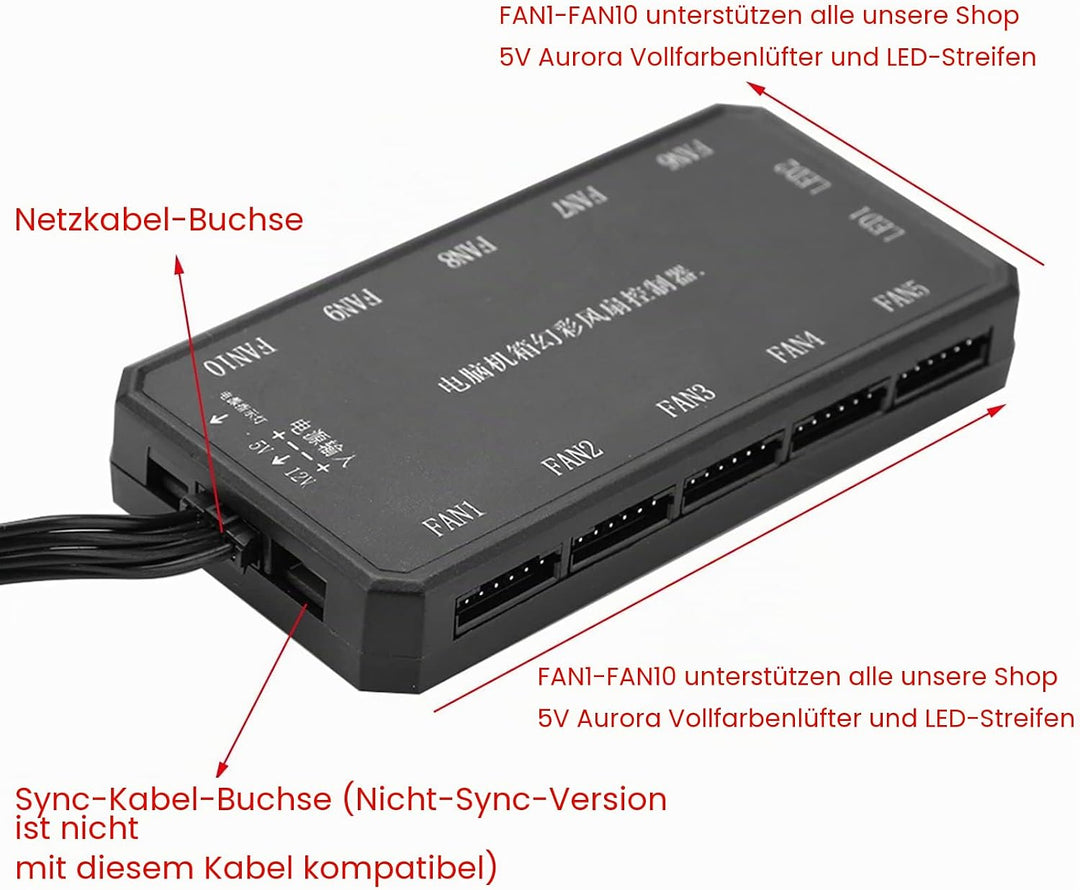 ciciglow Computer-Lüftersteuerung, 15 M HF-Funksteuerung Bunte Computer-Lüftersteuerung mit Fernbedi