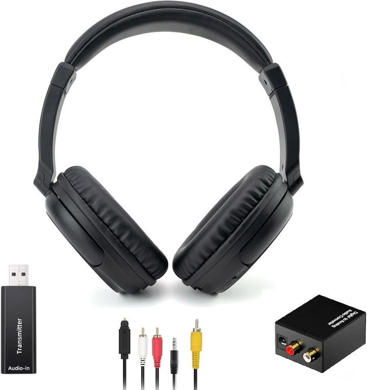 Kabelloses TV-Kopfhörer mit USB Transmitter für Senioren, Bluetooth5.3 Über-Ohr Headset, 30 Stunden