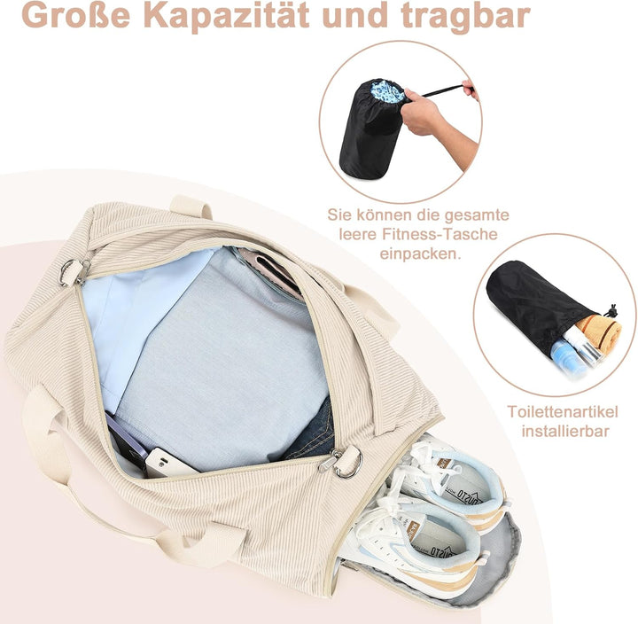 Sporttasche Kinder Schwimmtasche Jungen Damen mit Schuhfach und Nassfach Badetasche Teenager Kleine