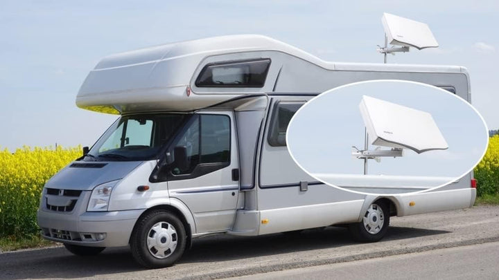 HUMAX Digital H40D2 Flat Spiegel SAT Flachantenne für 2X Teilnehmer weiss mit Twin LNB Single, mit T