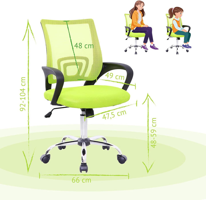 SVITA Cydney Kinder Schreibtischstuhl Bürostuhl Netzbezug Drehstuhl Stuhl Schreibtisch Indoor Kinder