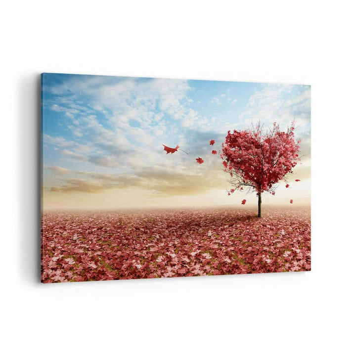 Bilder auf Leinwand 100x70cm Leinwandbild Abstraktion Herbst Baum Blatt Gross Wanddeko Bild Schlafzi