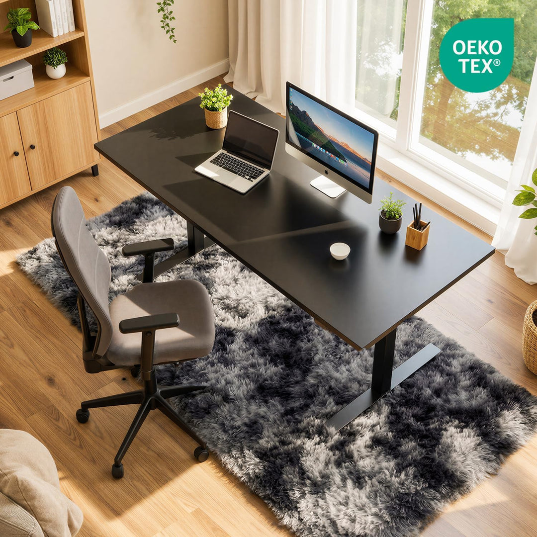 Teppich Kinderzimmer 80x150 cm Dunkelgrau Wohnzimmerteppich Schlafzimmer Anti-Rutsch Waschbarer Badt