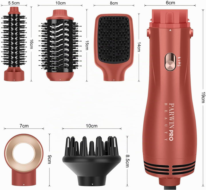 5 IN 1 Haartrockner Warmluftbürste Set, PARWIN PRO BEAUTY Multi-Styler Set Föhnbürste mit 5 Aufsätze