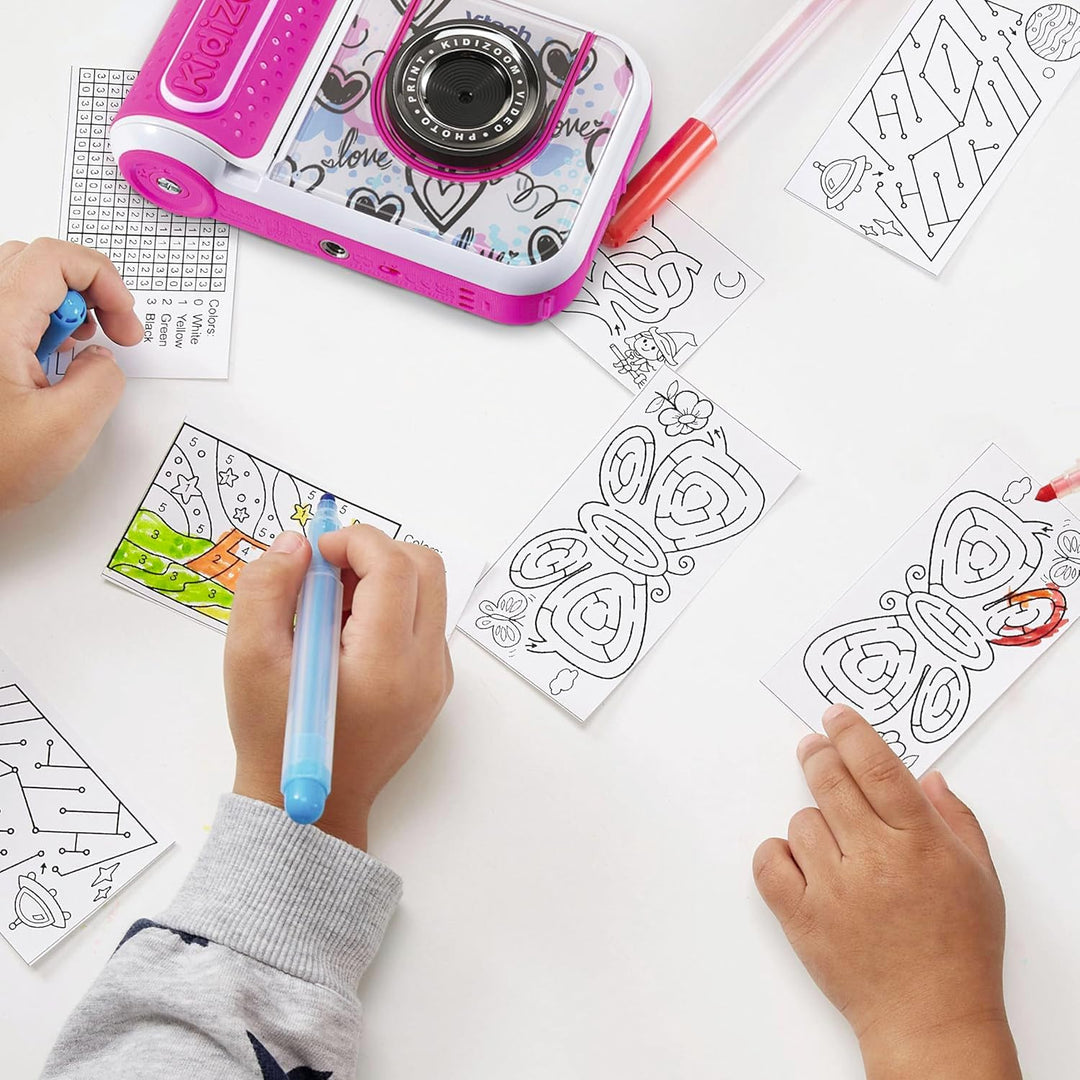 VTech Kidizoom Printcam Rosa, Kamera für Kinder mit 40+ Spezialeffekten, Sofortkamera für Kinder, Th