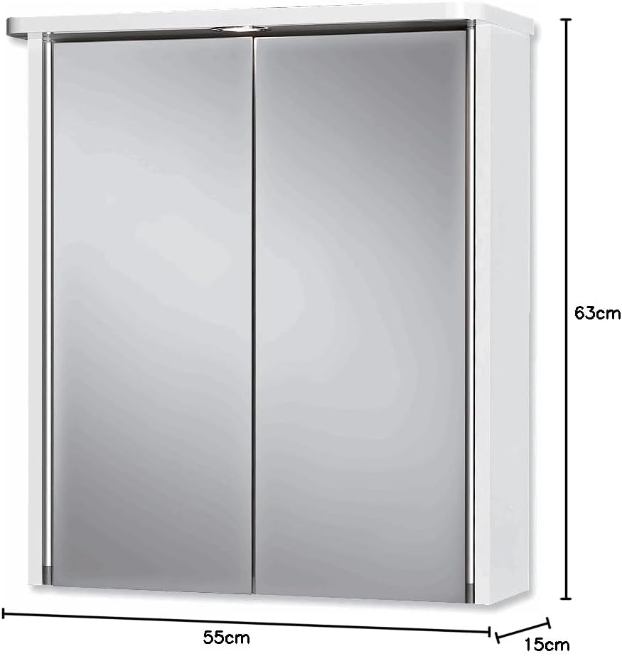 Jokey Spiegelschrank Tamrus 55 cm breit, Badezimmer Spiegelschrank mit LED Beleuchtung, inkl. Steckd