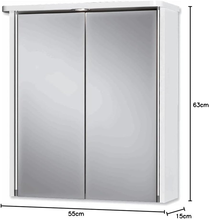 Jokey Spiegelschrank Tamrus 55 cm breit, Badezimmer Spiegelschrank mit LED Beleuchtung, inkl. Steckd