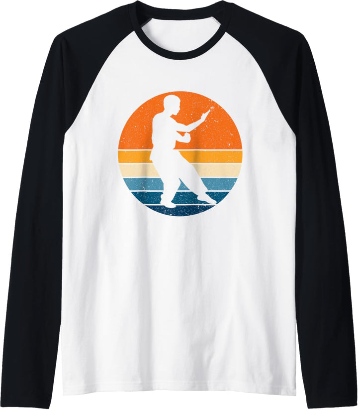 Wing Chun, Retro Vintage Sunset, Chinesische Kampfkunst Raglan