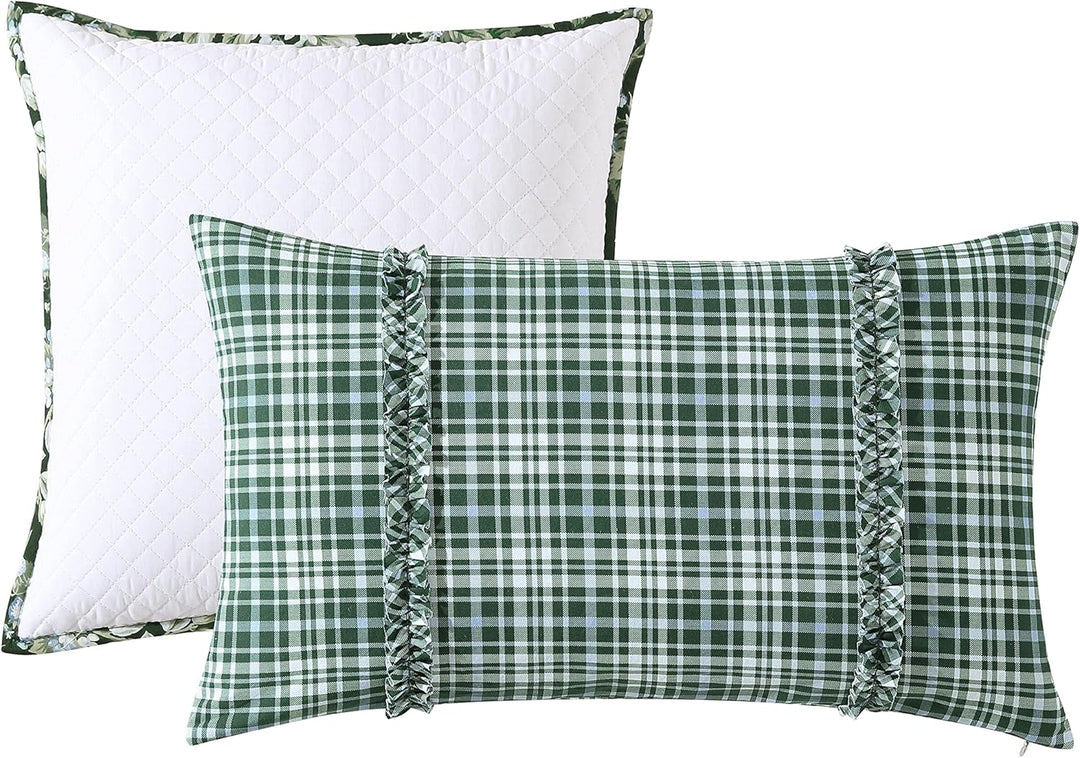 Laura Ashley - Queensize-Bettbezug-Set, wendbares Baumwoll-Bettwäsche-Set, inklusive passendem Kisse